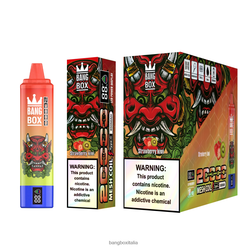 Bang Box Puff - Bang Box Schermo intelligente da 20.000 sbuffi kiwi fragola 8ZFV651