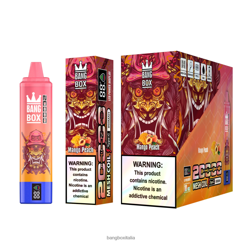Bang Box Puff - Bang Box Schermo intelligente da 20.000 sbuffi pesca al mango 8ZFV658