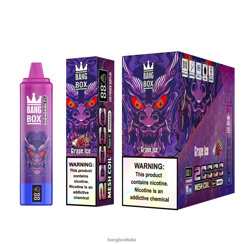 Bang Box Vape - Bang Box Schermo intelligente da 20.000 sbuffi ghiaccio d'uva 8ZFV661