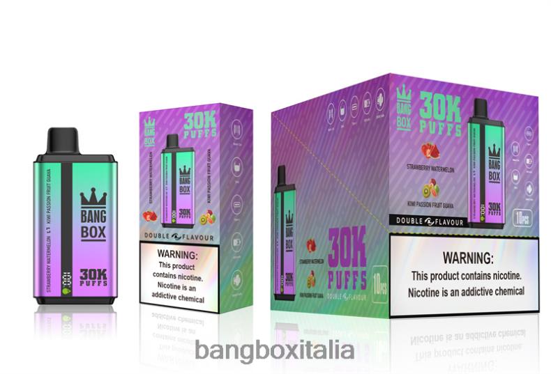 Bang Box Italia - Bang Box 30000 bignè doppi gusti fragola, anguria e kiwi, frutto della passione, guava 8ZFV670