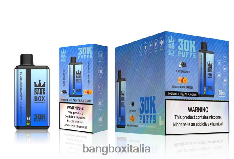 Bang Box Sigaretta Elettronica - Bang Box 30000 bignè doppi gusti ghiaccio del drago nero e anguria pesca mango 8ZFV671
