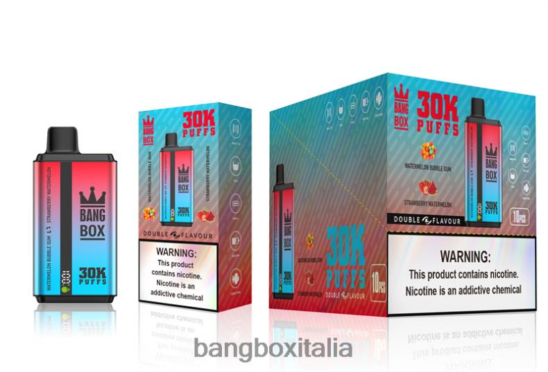Bang Box Vape - Bang Box 30000 bignè doppi gusti Gomma da masticare all'anguria e anguria alla fragola 8ZFV668