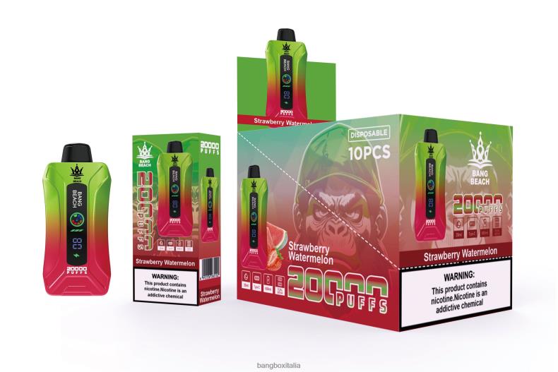 Bang Box Nicotina - Bang Beach Svapo a schermo intelligente da 20000 sbuffi anguria alla fragola 8ZFV63