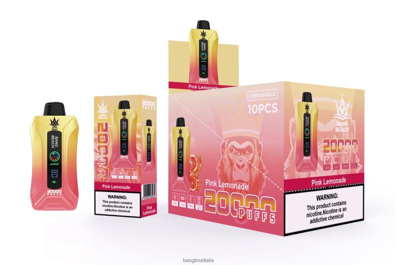 Sigaretta Bang Box - Bang Beach Svapo a schermo intelligente da 20000 sbuffi limonata rosa 8ZFV64